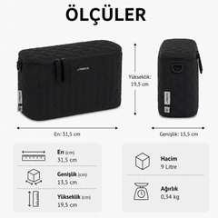 Lassig Enoa Buggy Bebek Arabası Organizer Çanta Quilted Black