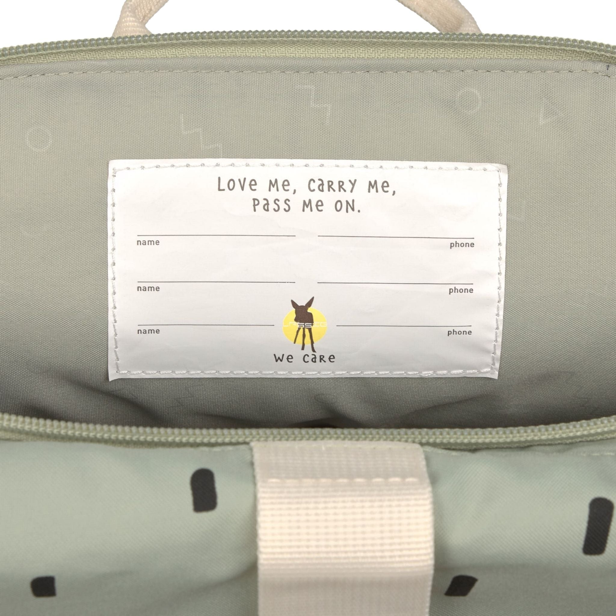 Lassig Happy Prints Mini Rolltop Sırt Çantası Light Olive