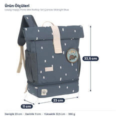 Lassig Happy Prints Mini Rolltop Sırt Çantası Midnight Blue