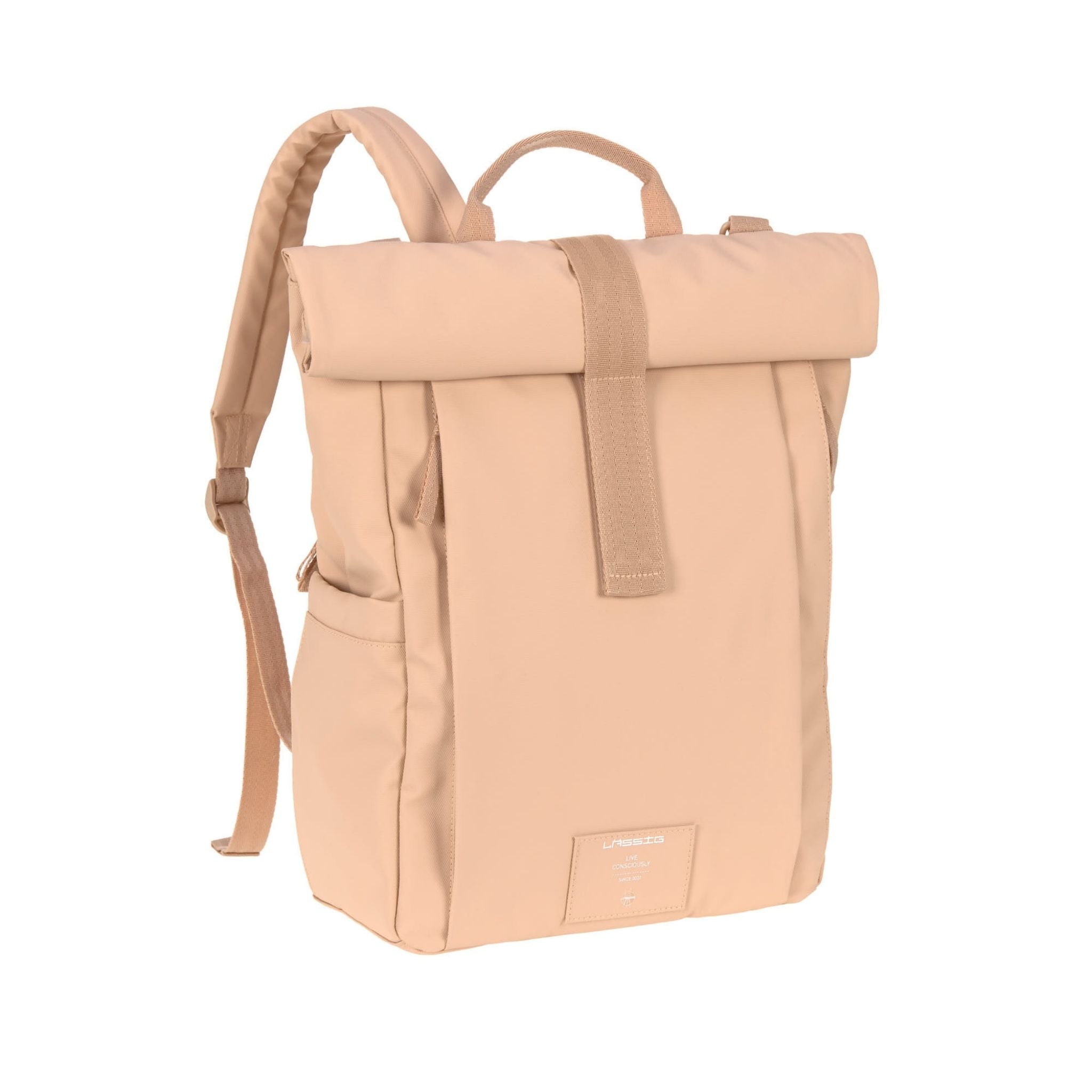 Lassig Rolltop Up Bebek Bakım Sırt Çantası Somon 