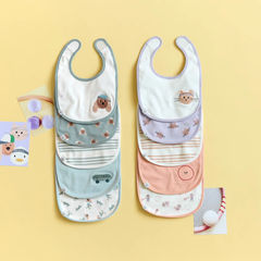 Lassig Tiny Team 5'li Mama Önlüğü Kedi Temalı