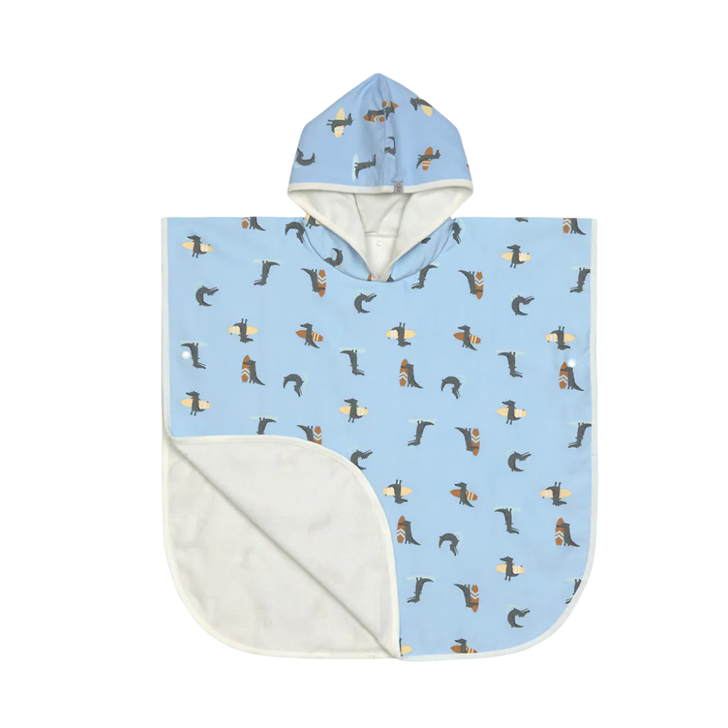 Lassig UV Korumalı Plaj Çocuk Panço Crocodile Sky Blue