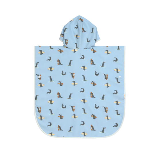 Lassig UV Korumalı Plaj Çocuk Panço Crocodile Sky Blue