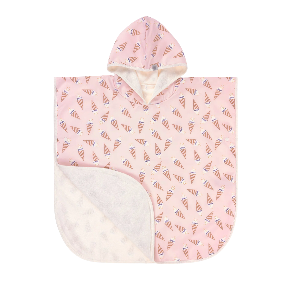 Lassig UV Korumalı Plaj Çocuk Panço Ice Cream Pale Pink