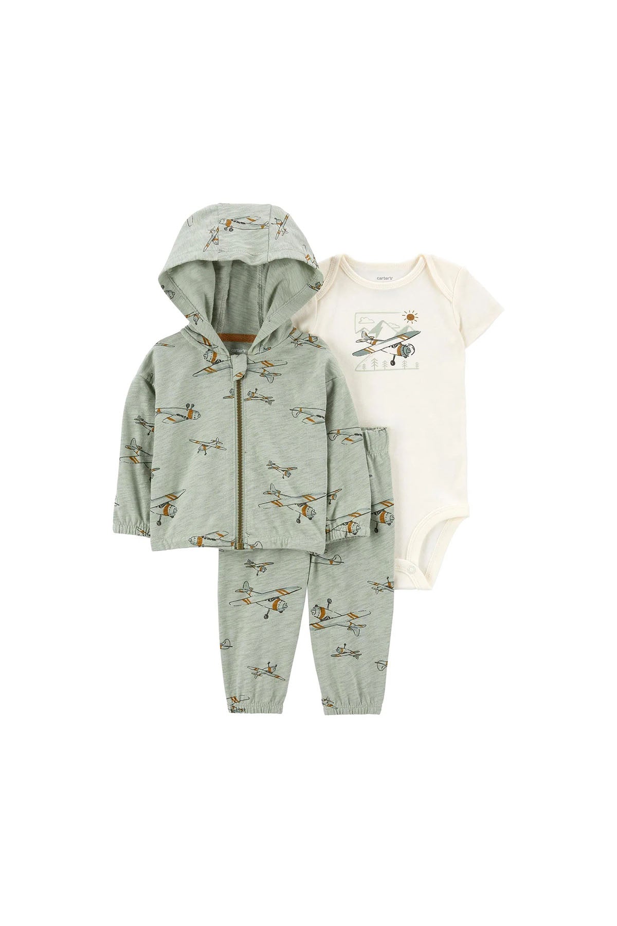 Layette Erkek Bebek 3'lü Hırkalı Set