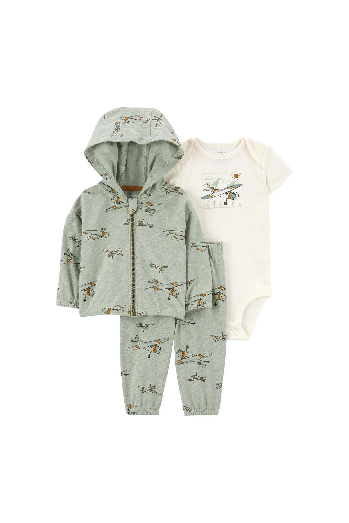 Layette Erkek Bebek 3'lü Hırkalı Set