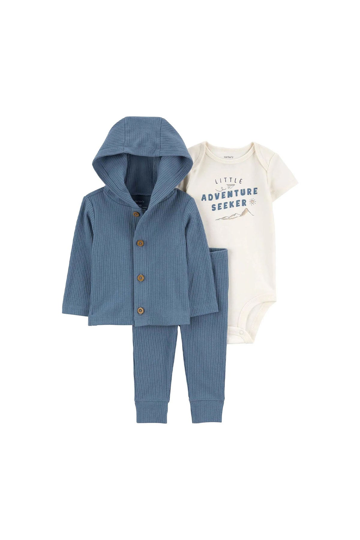 Layette Erkek Bebek 3'lü Hırkalı Set