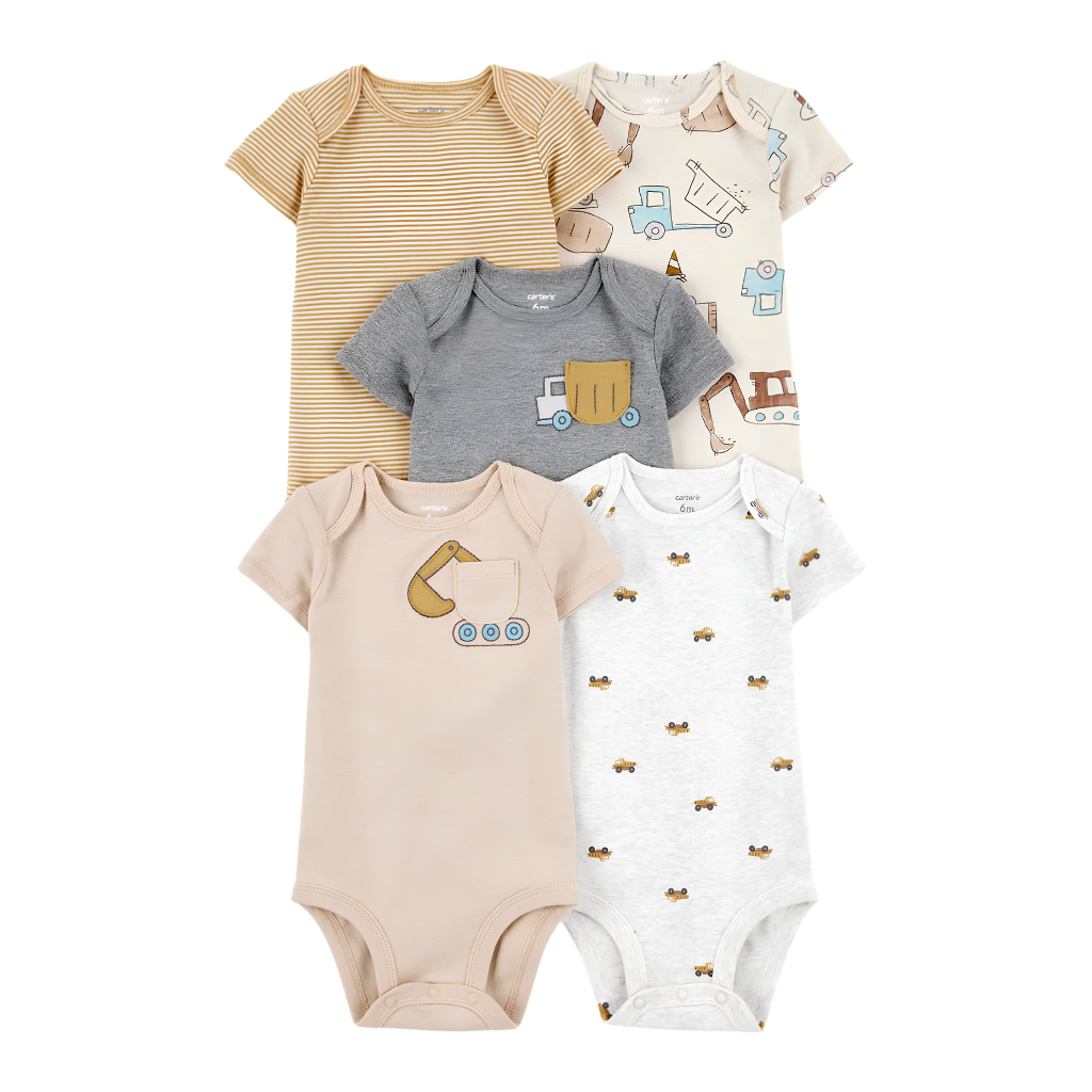 Carter's Layette Erkek Bebek 5’li Kısa Kollu Body Zıbın Seti