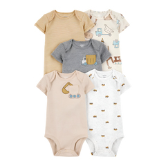 Carter's Layette Erkek Bebek 5’li Kısa Kollu Body Zıbın Seti