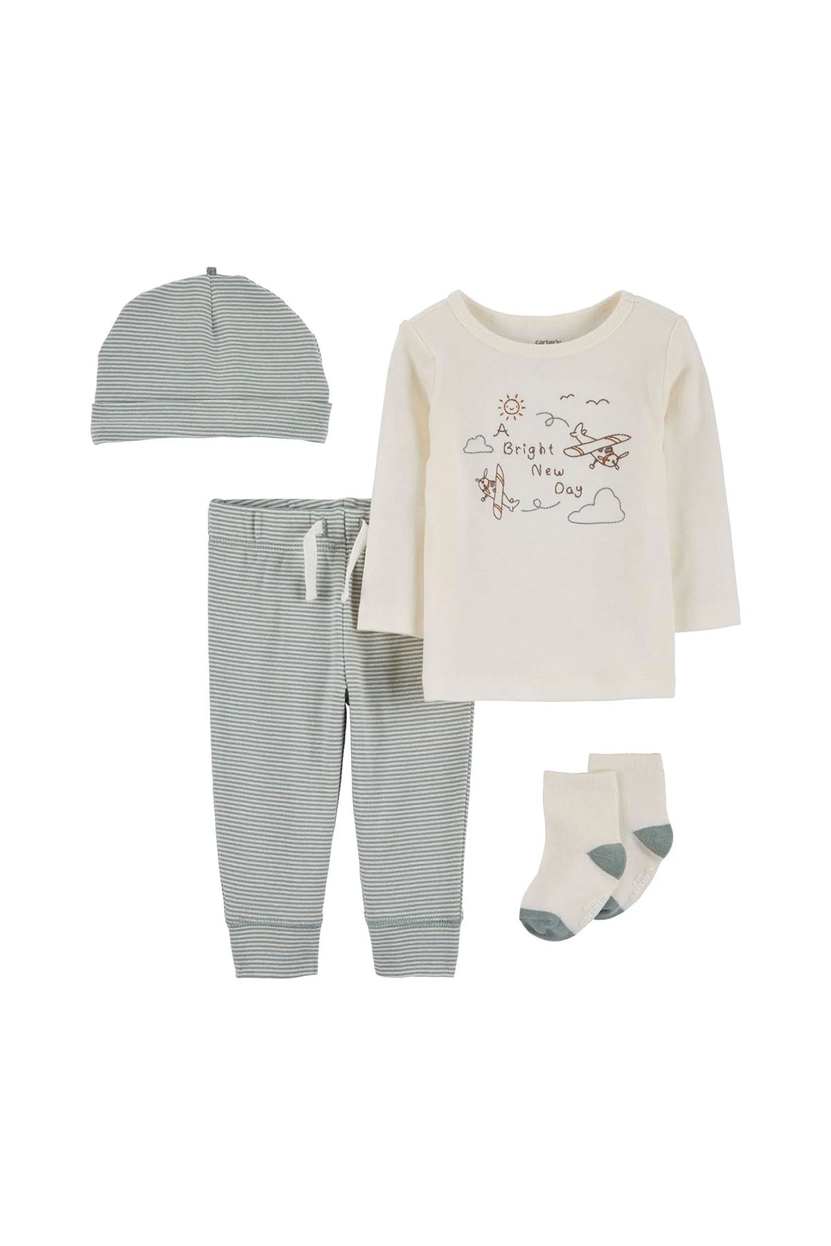 Layette Erkek Bebek Alt Üst Set 4'lü Paket