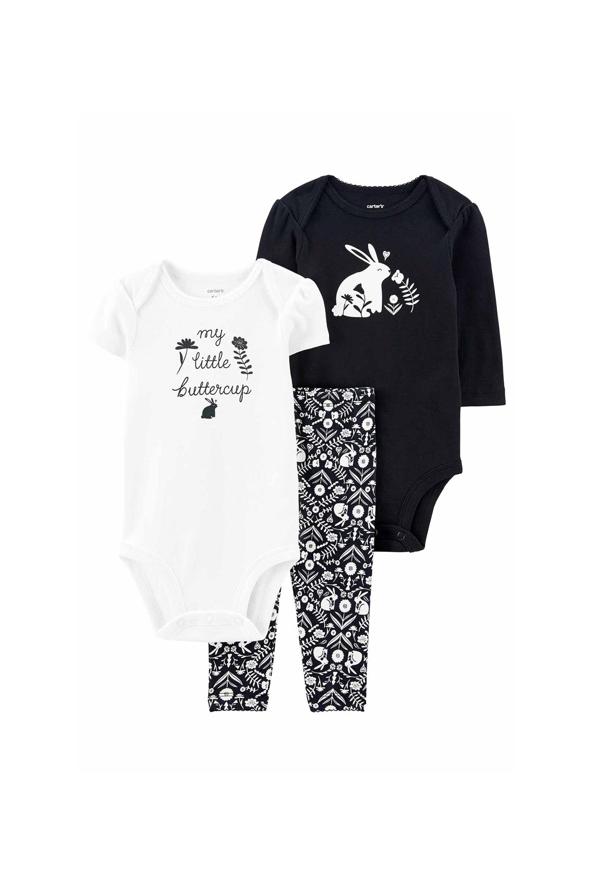 Carter's Layette Kız Bebek 3'lü Alt Üst Set