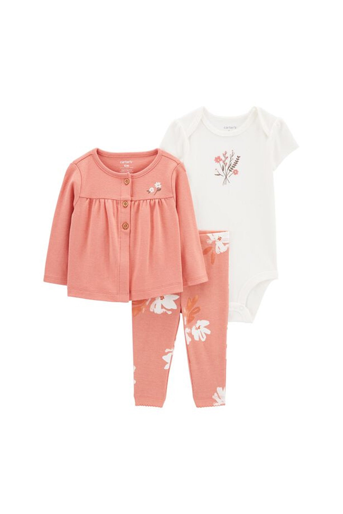 Layette Kız Bebek 3'lü Hırkalı Set