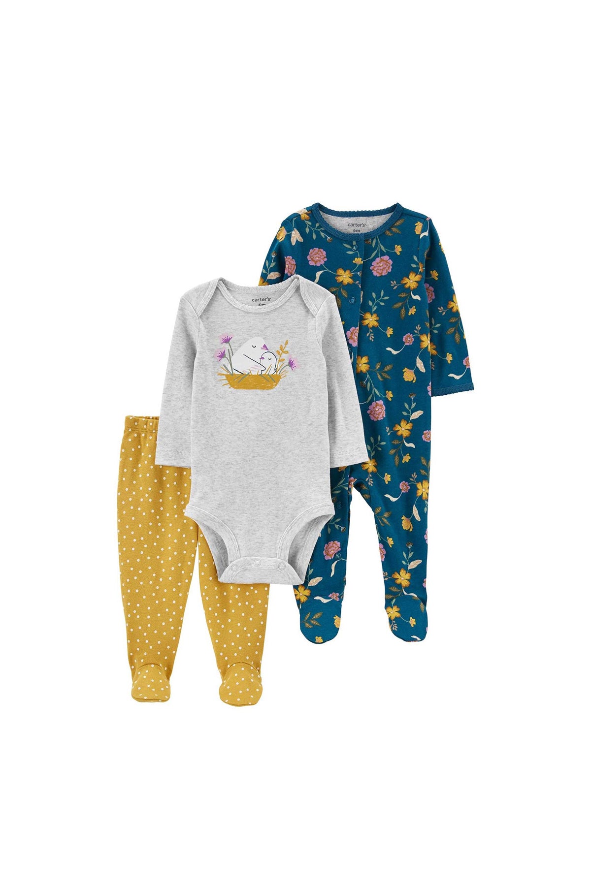 Layette Kız Bebek 3'lü Tulum Set