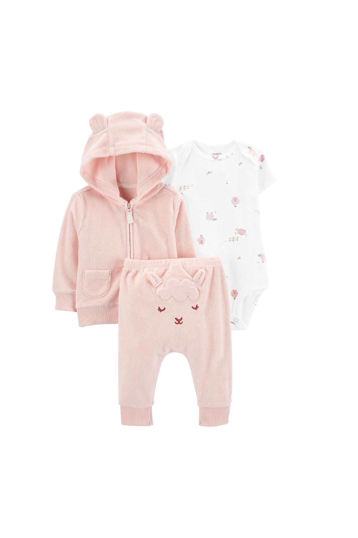 Layette Kız Bebek 3lü Hırkalı Set