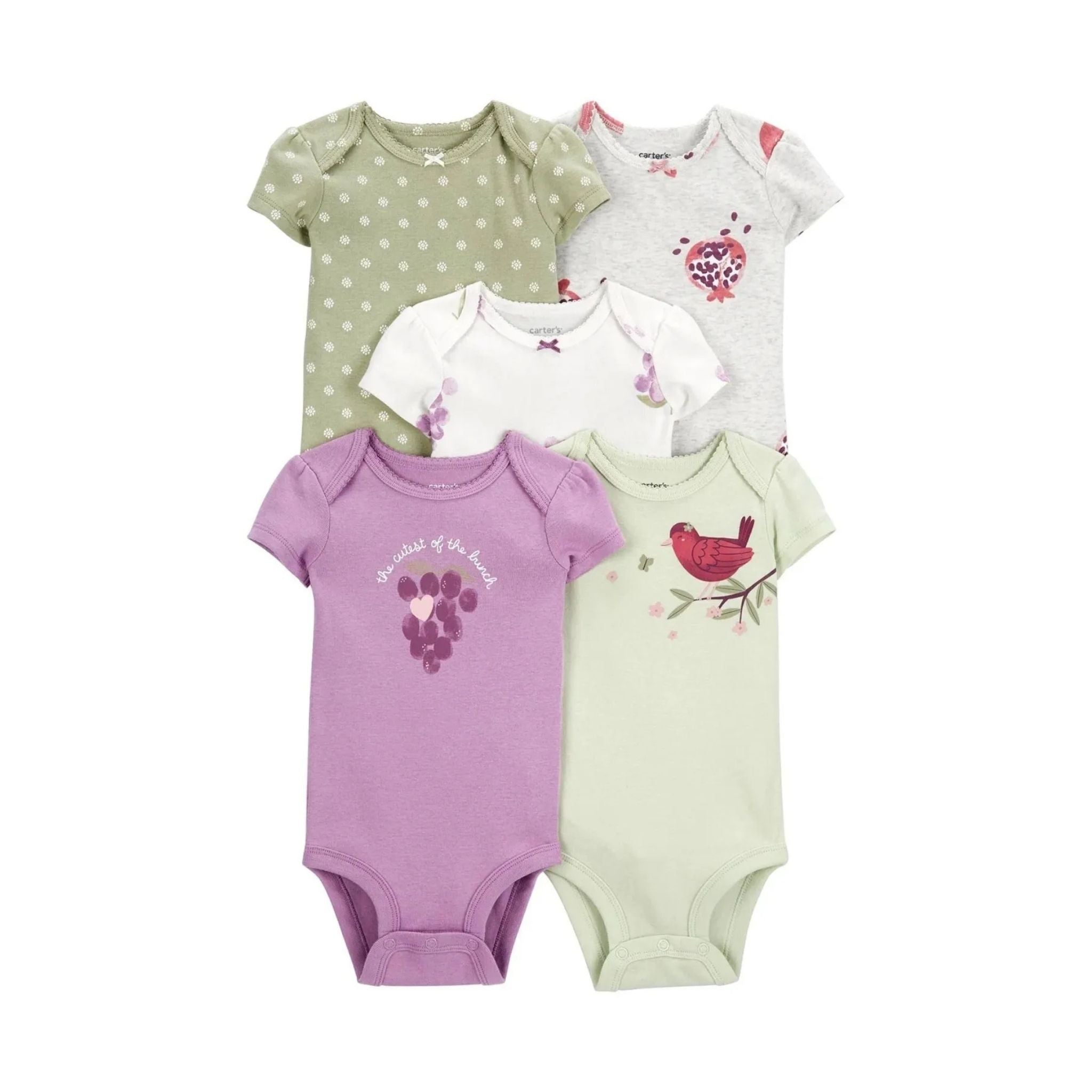 Carter's Layette Kız Bebek 5’li Kısa Kollu Body