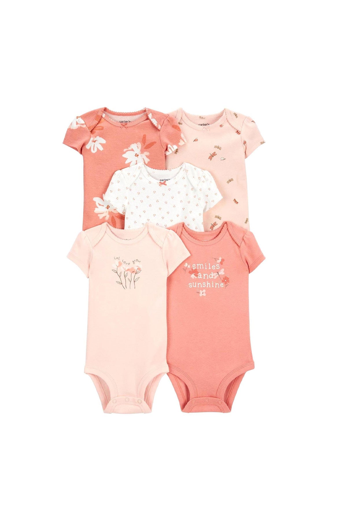 Layette Kız Bebek 5Li Kısa Kollu Body