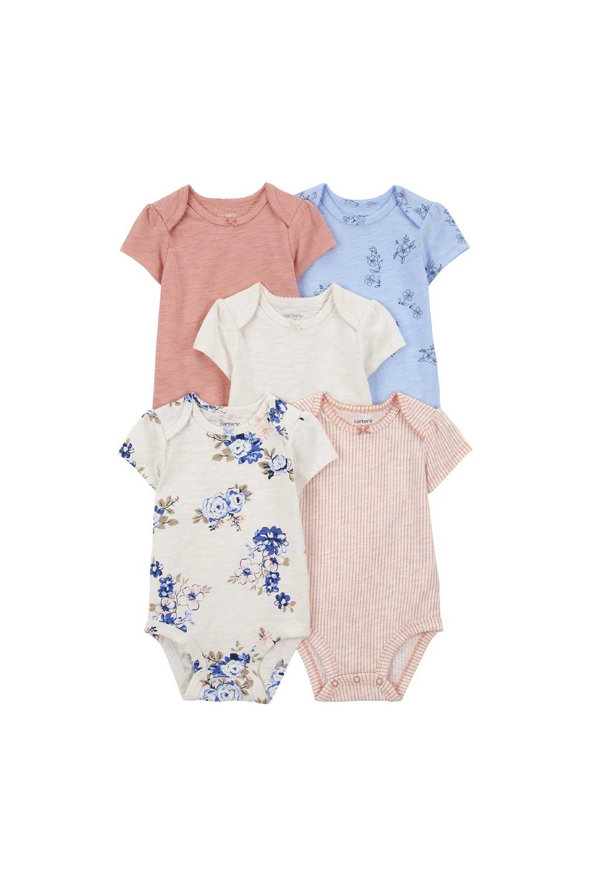 Layette Kız Bebek 5Li Kısa Kollu Body