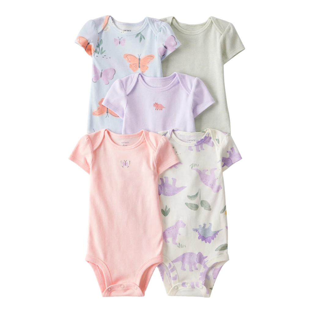 Carter's Layette Kız Bebek 5’li Kısa Kollu Body Zıbın Seti