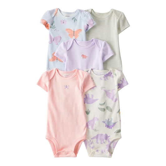 Carter's Layette Kız Bebek 5’li Kısa Kollu Body Zıbın Seti