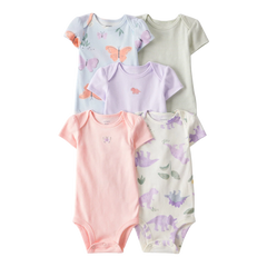 Carter's Layette Kız Bebek 5’li Kısa Kollu Body Zıbın Seti