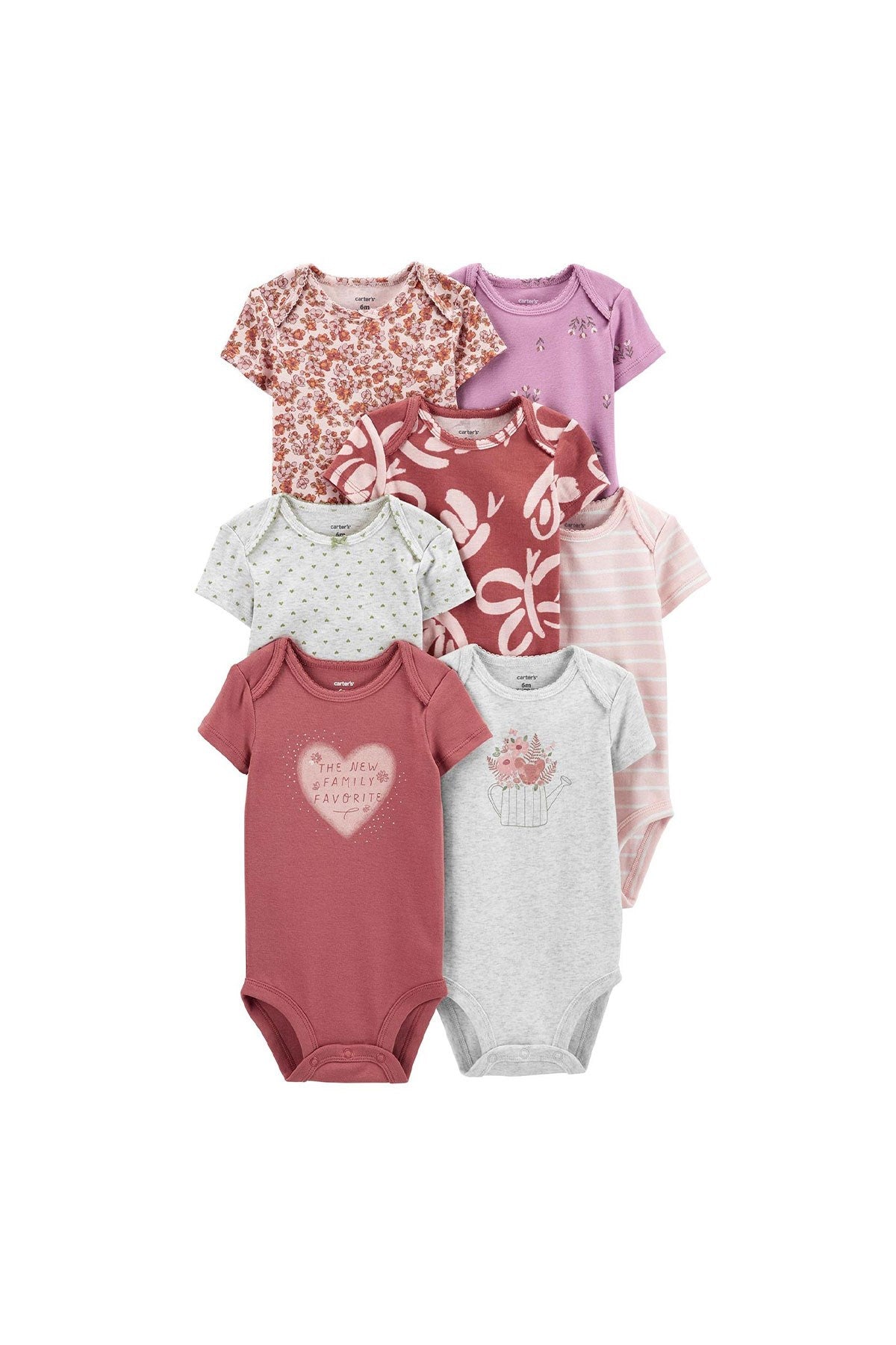 Layette Kız Bebek 7li Kısa Kollu Body Set