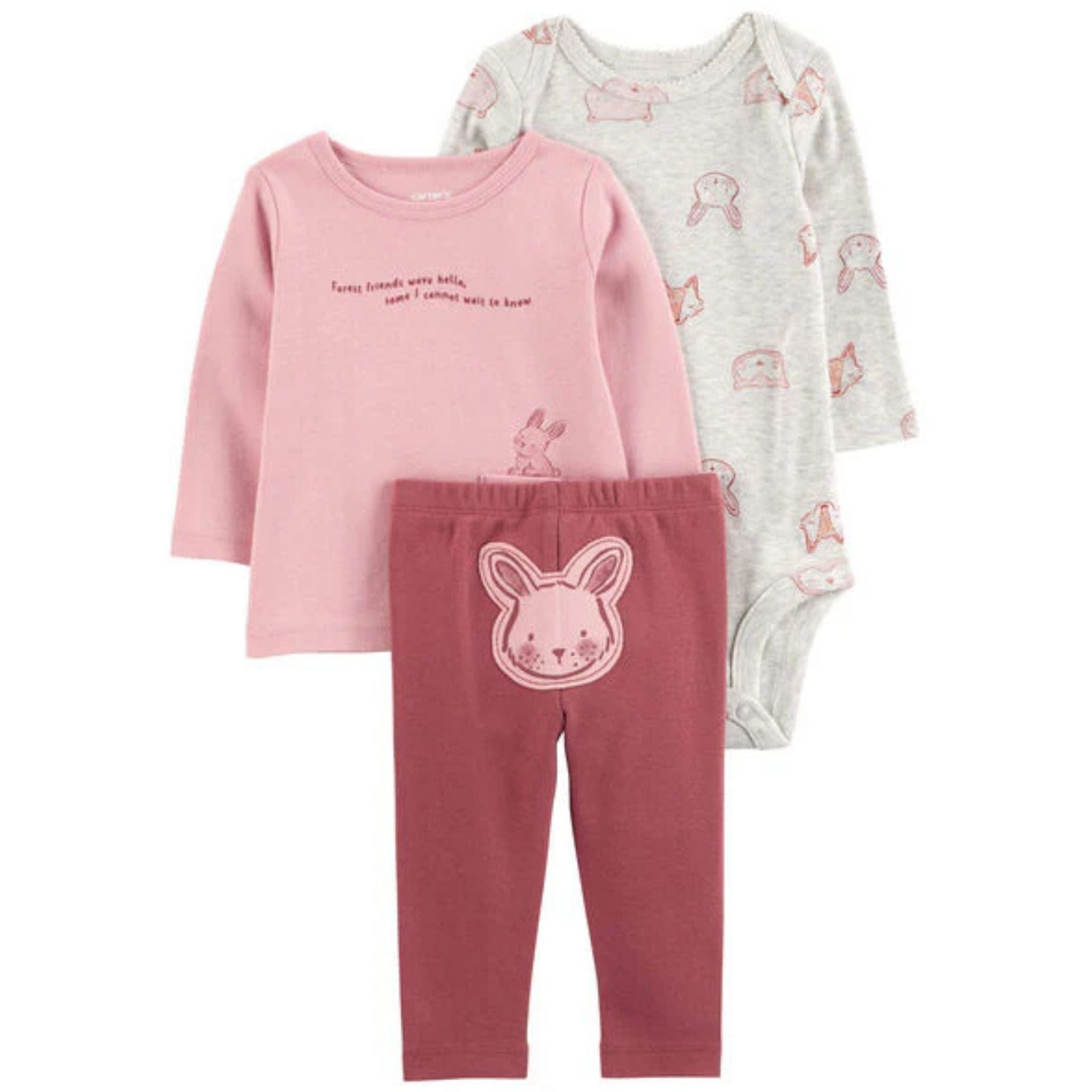 Carter's Layette Kız Bebek Body Pantolon 3 lü Set