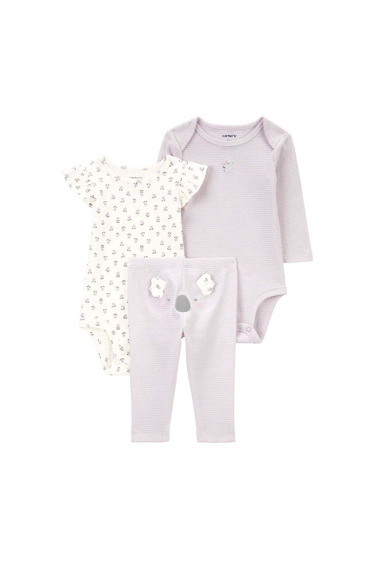 Layette Kız Bebek Body Pantolon Set 3'lü Paket