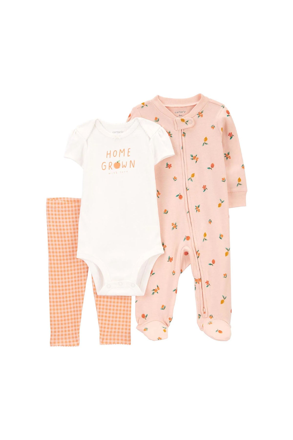 Carter's Layette Kız Bebek Tulum Body Pantolon Set 3'lü Paket