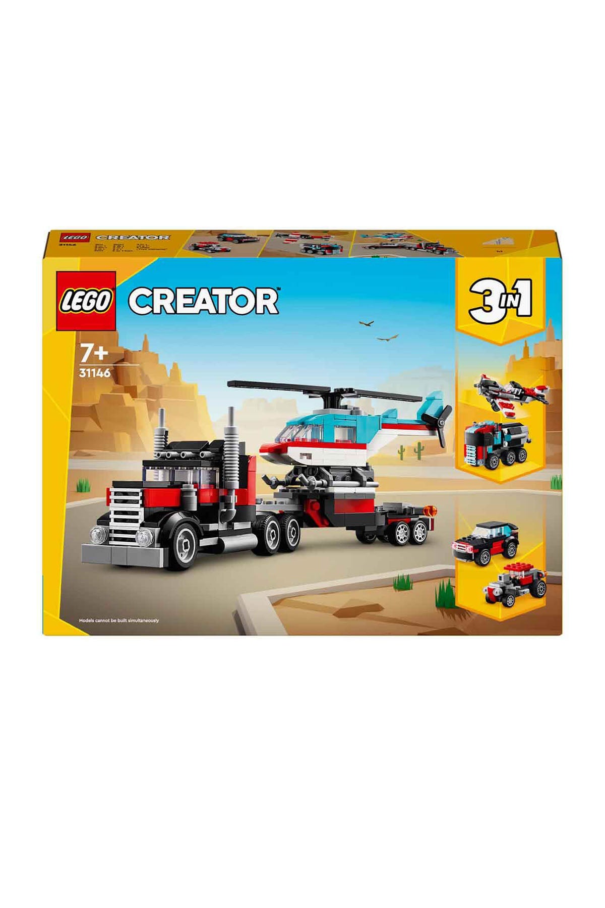 Lego Creator Helikopterli Açık Kasa Kamyon - 31146