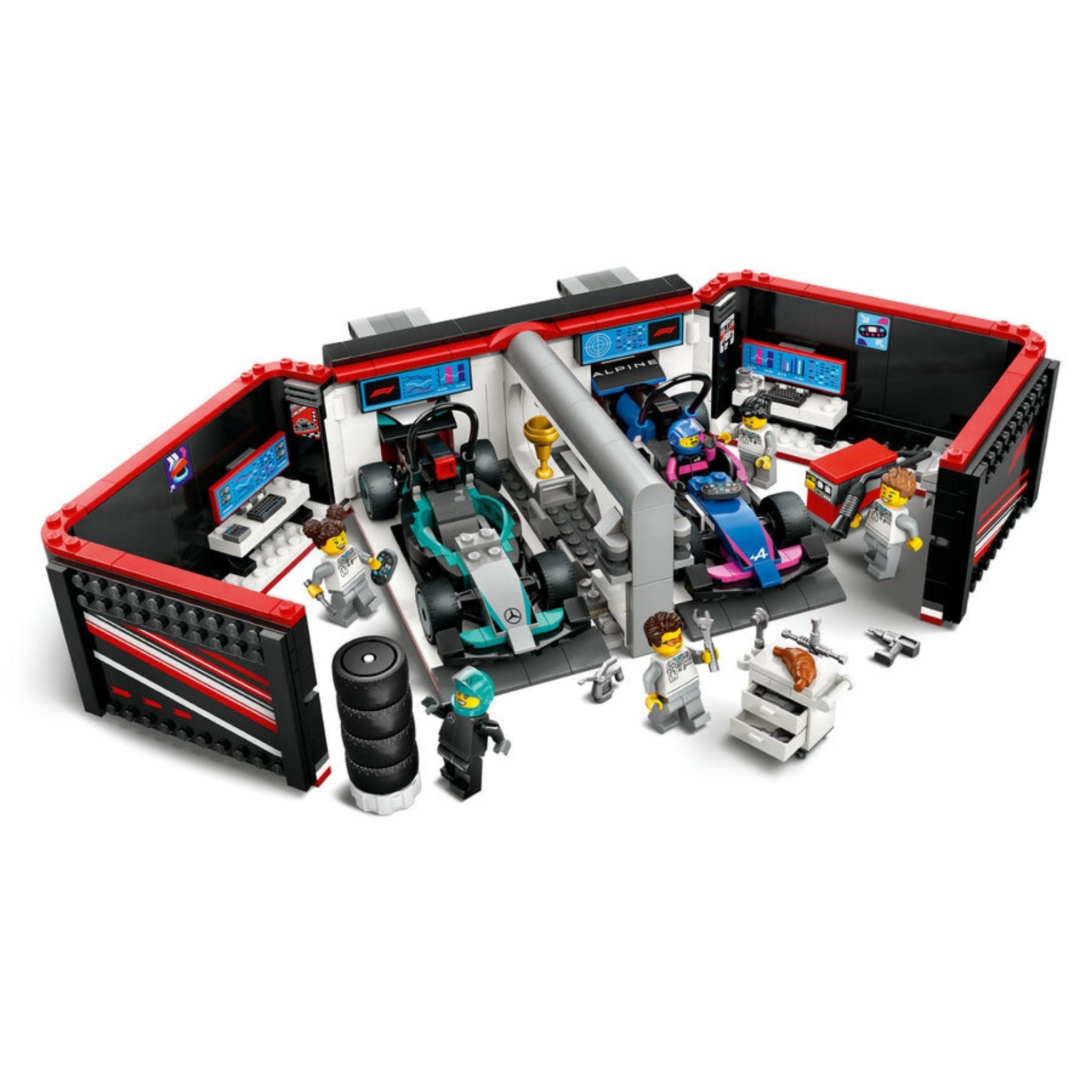 Lego City F1 Garaj AMG ve Alpine 60444