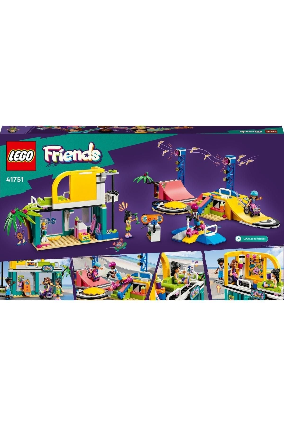 LEGO ® Friends Kaykay Parkı 41751 - 6 Yaş ve Üzeri Çocuklar İçin Oyuncak Yapım Seti (431 Parça)