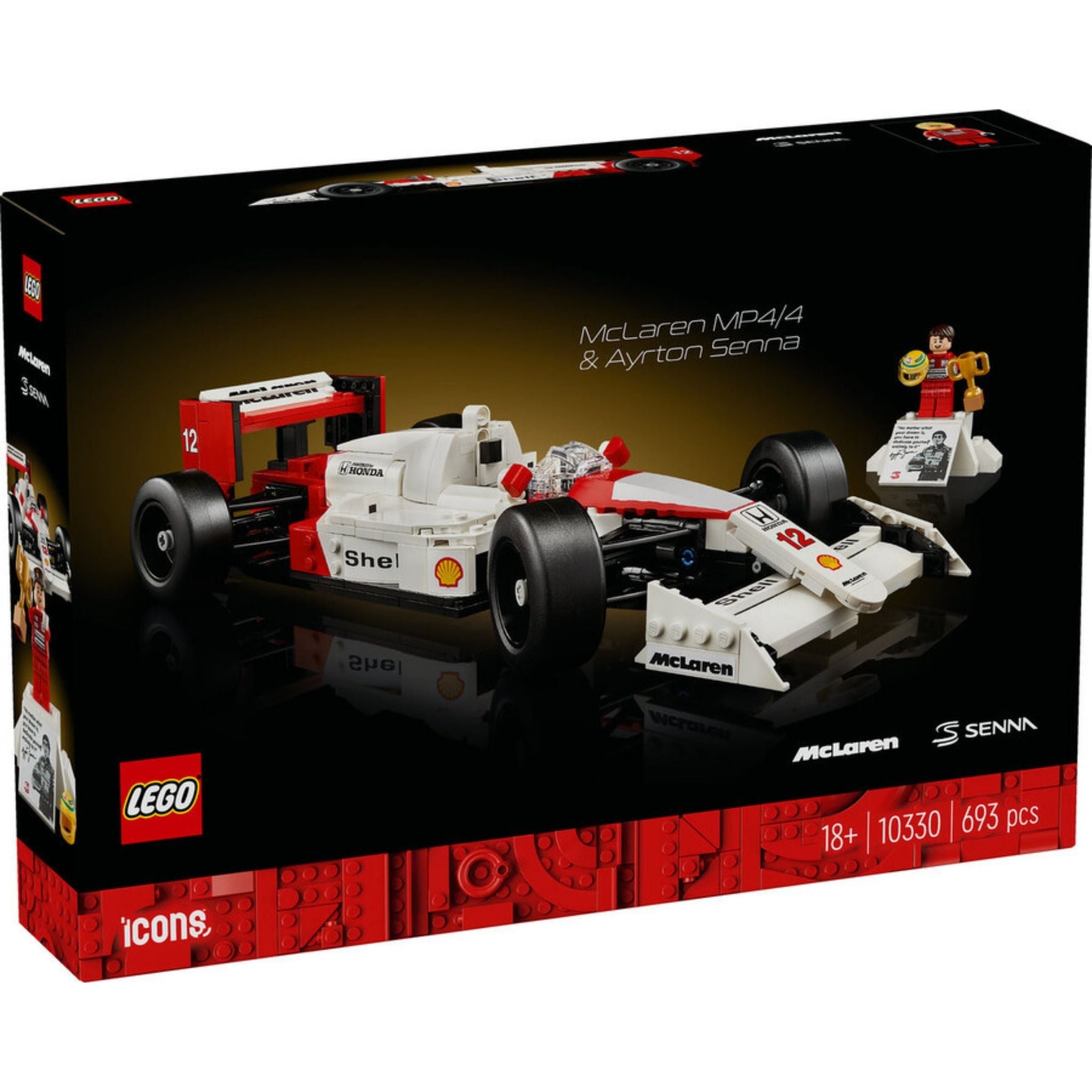 Lego Icons Mclaren Mp4/4 Ve Ayrton Senna 10330 Yapım Seti 693 Parça