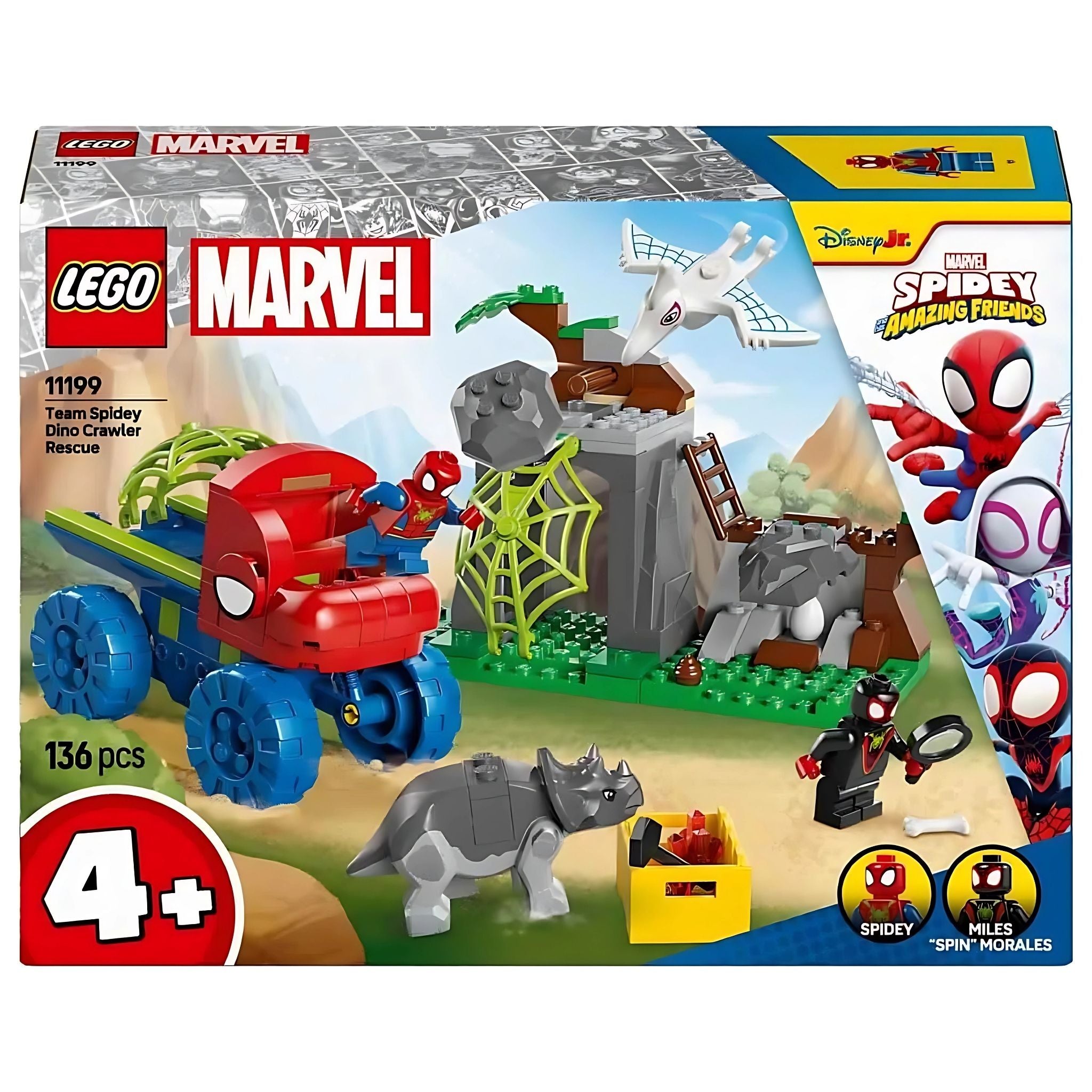 Lego Marvel Spidey ve İnanılmaz Arkadaşları Spidey Ekibi Dinozor Kamyonlu Kurtarma 11199