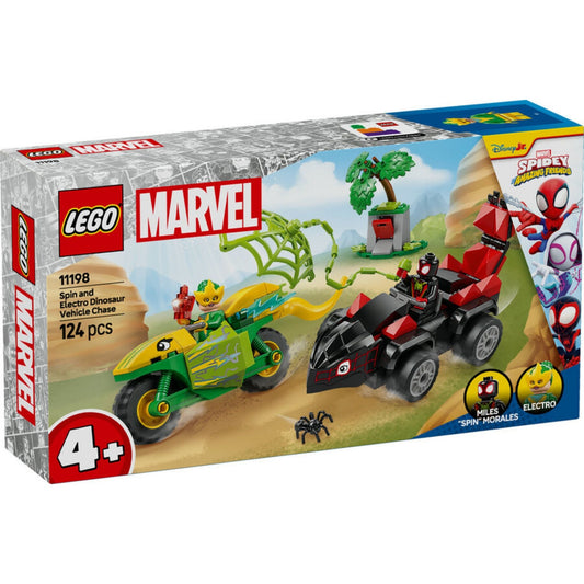 Lego Marvel Spidey ve İnanılmaz Arkadaşları Spin ve Elektro Dinozor Aracı Takibi 11198