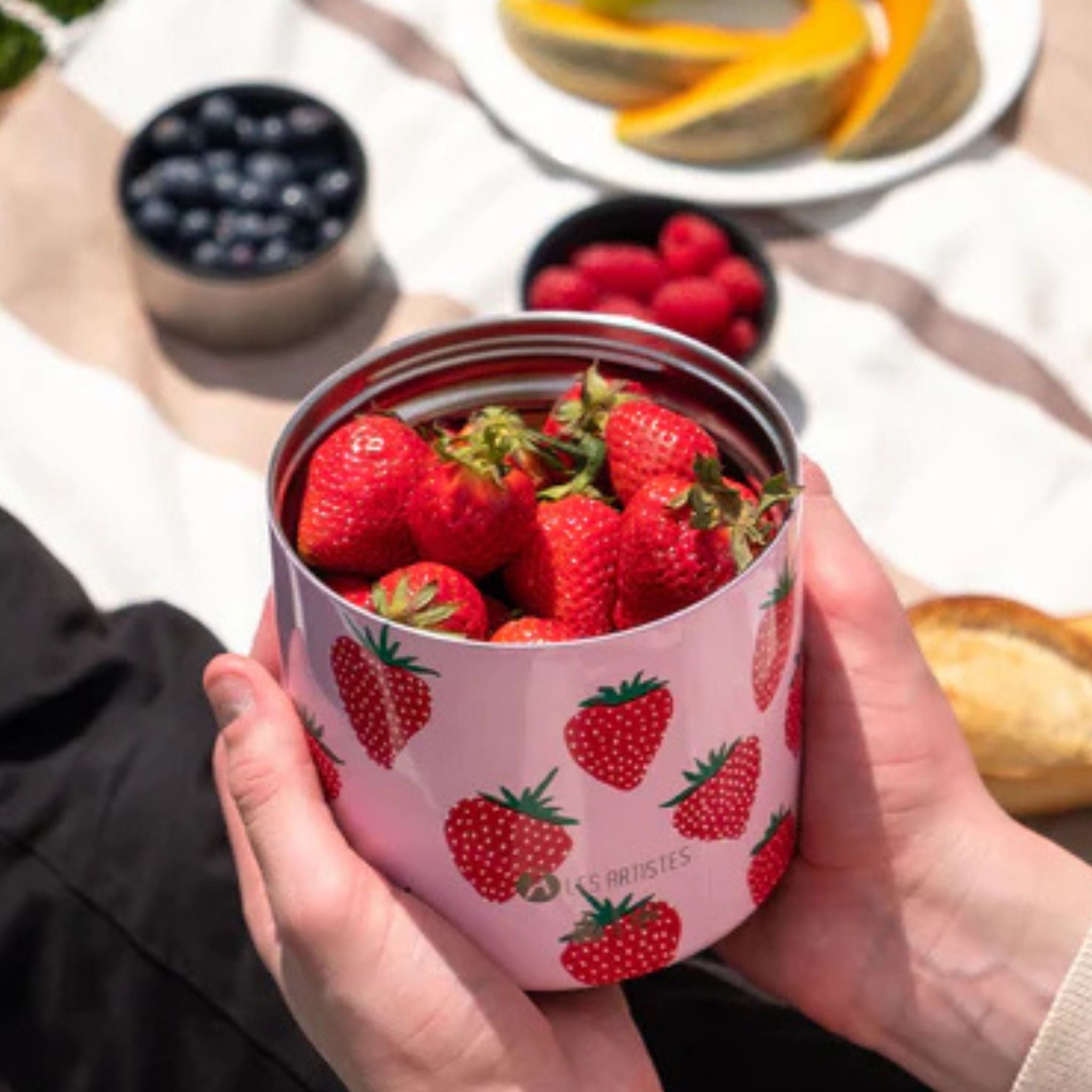 Les Artistes Paris Isı Yalıtımlı Çelik Yemek Termosu 700ml Strawberry