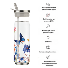 Les Artistes Paris Isı Yalıtımlı Kutu Çelik Termos 500ml Floral Butterfly