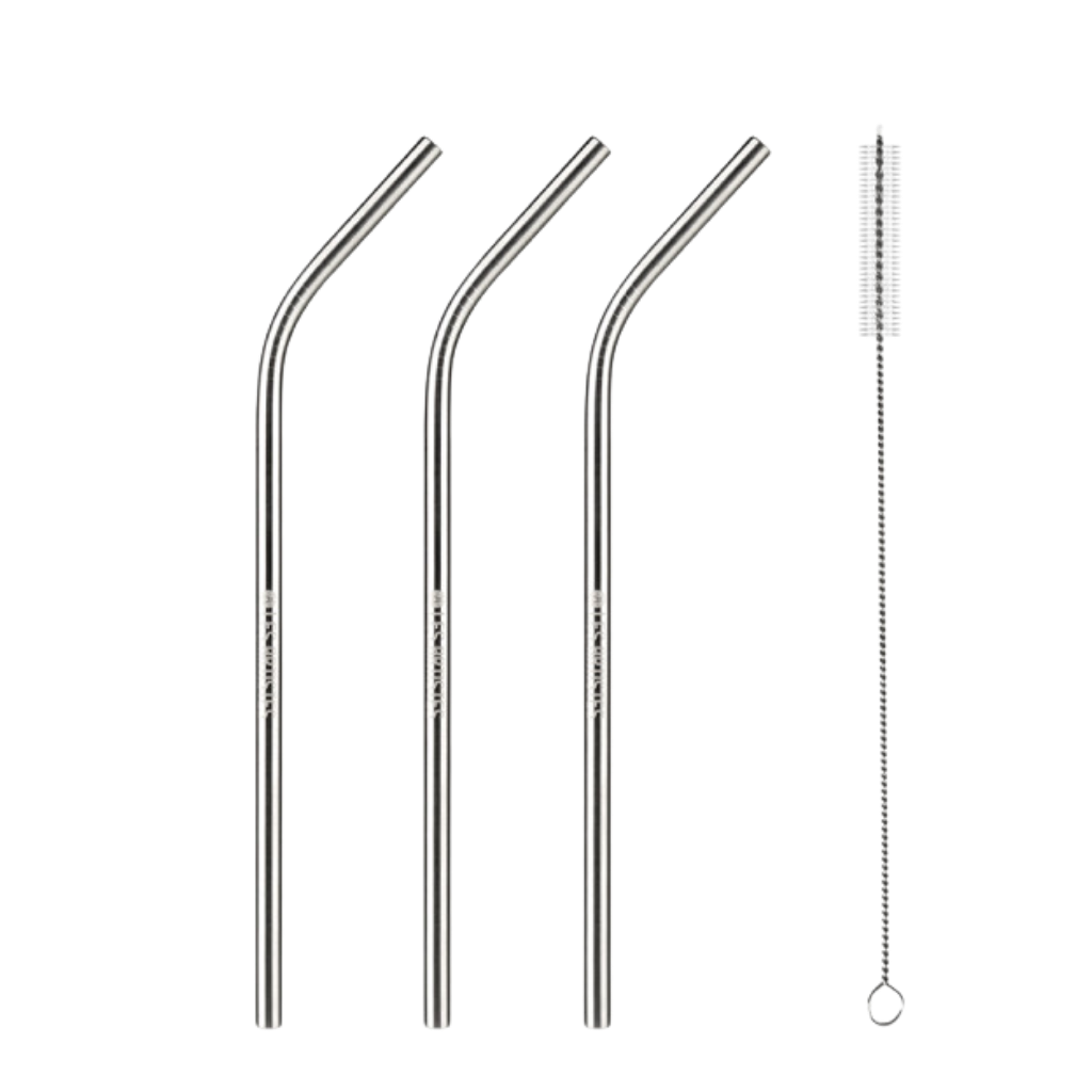 Les Artistes Paris Paslanmaz 3'lü Çelik Pipet ve Fırça Seti