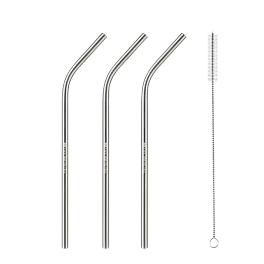 Les Artistes Paris Paslanmaz 3'lü Çelik Pipet ve Fırça Seti