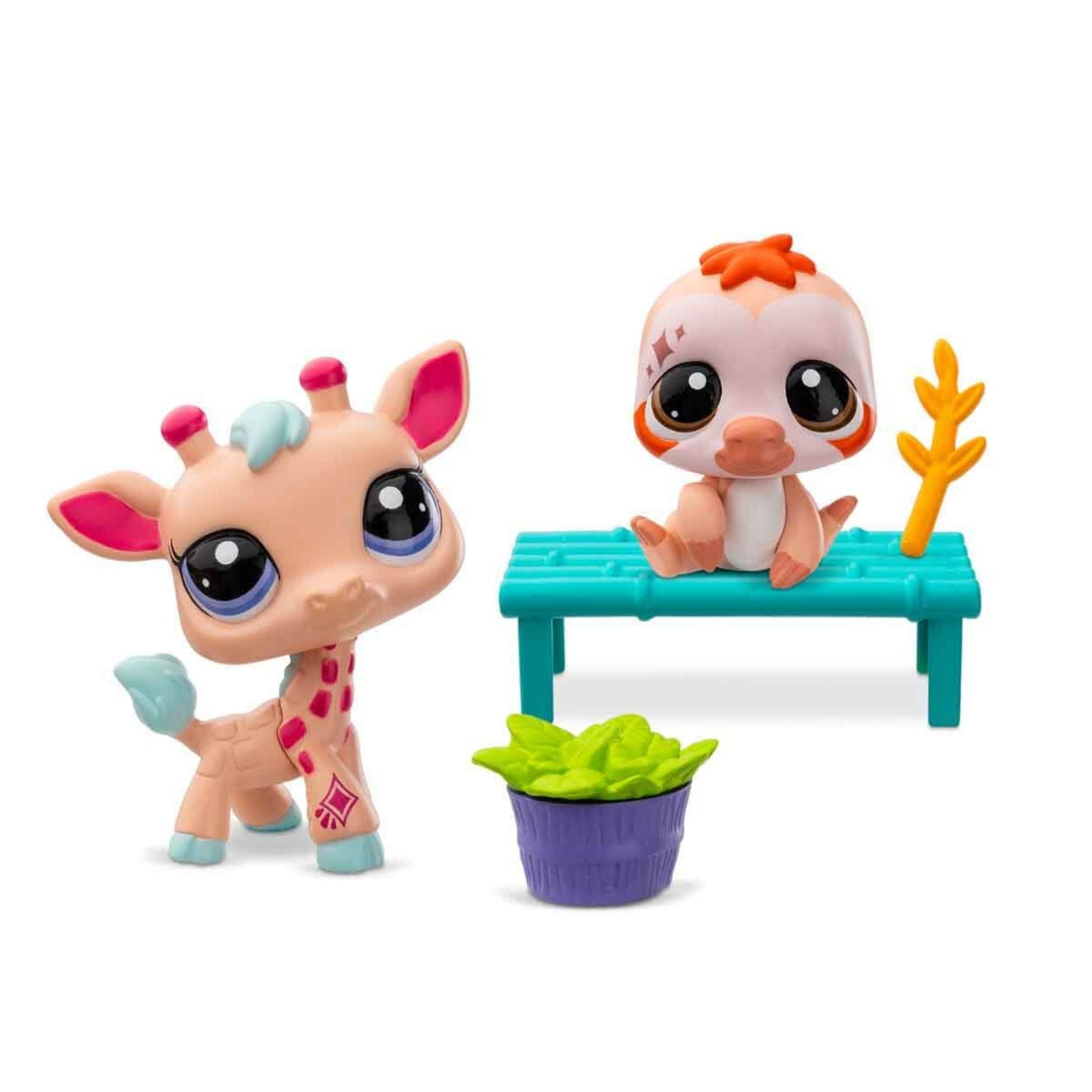 Littlest Pet Shop Minişler 2'li Figür Seti Zürafa Ve Tembel Hayvan