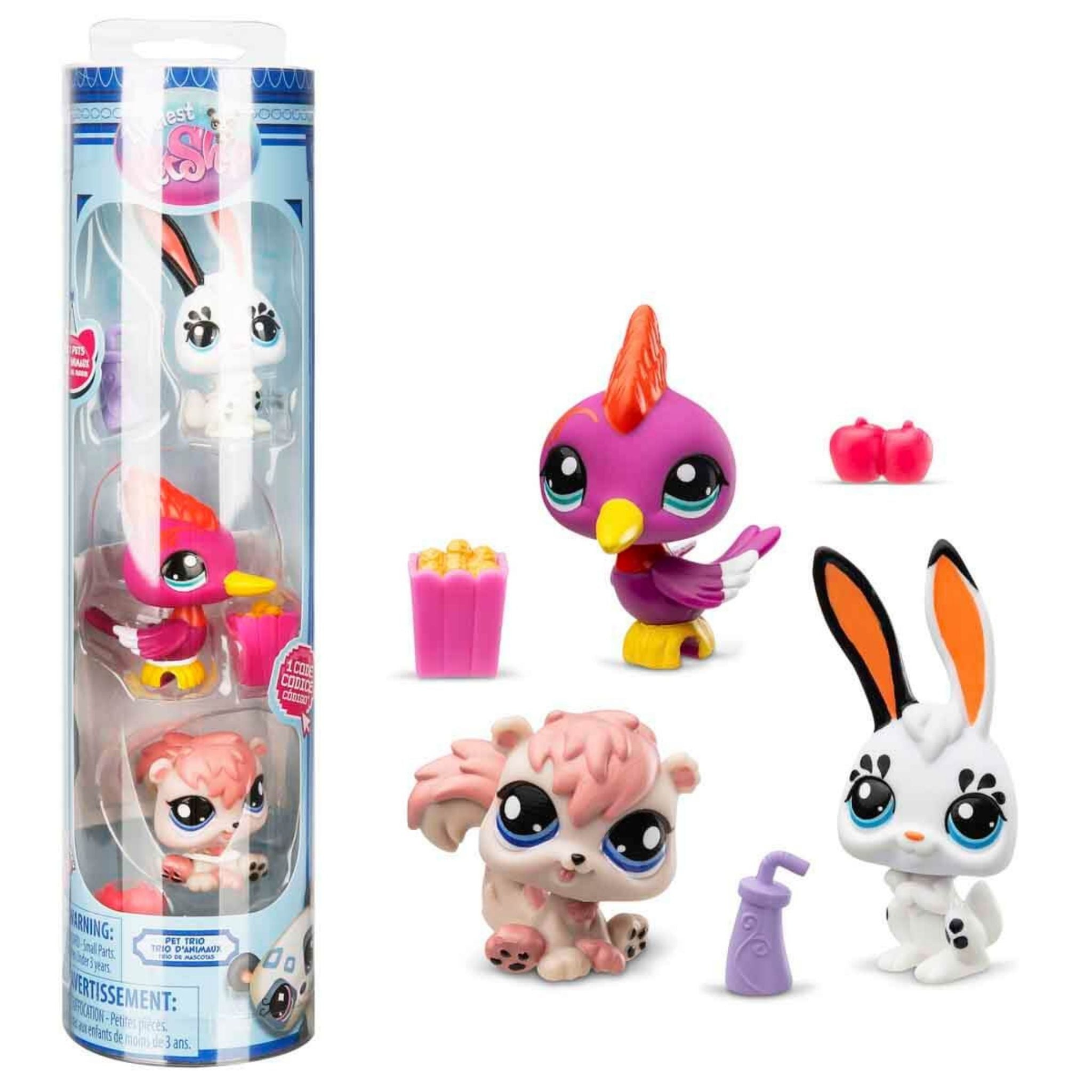 Littlest Pet Shop Minişler 3'lü Figür Seti - Tavşan - Ağaçkakan - Sincap