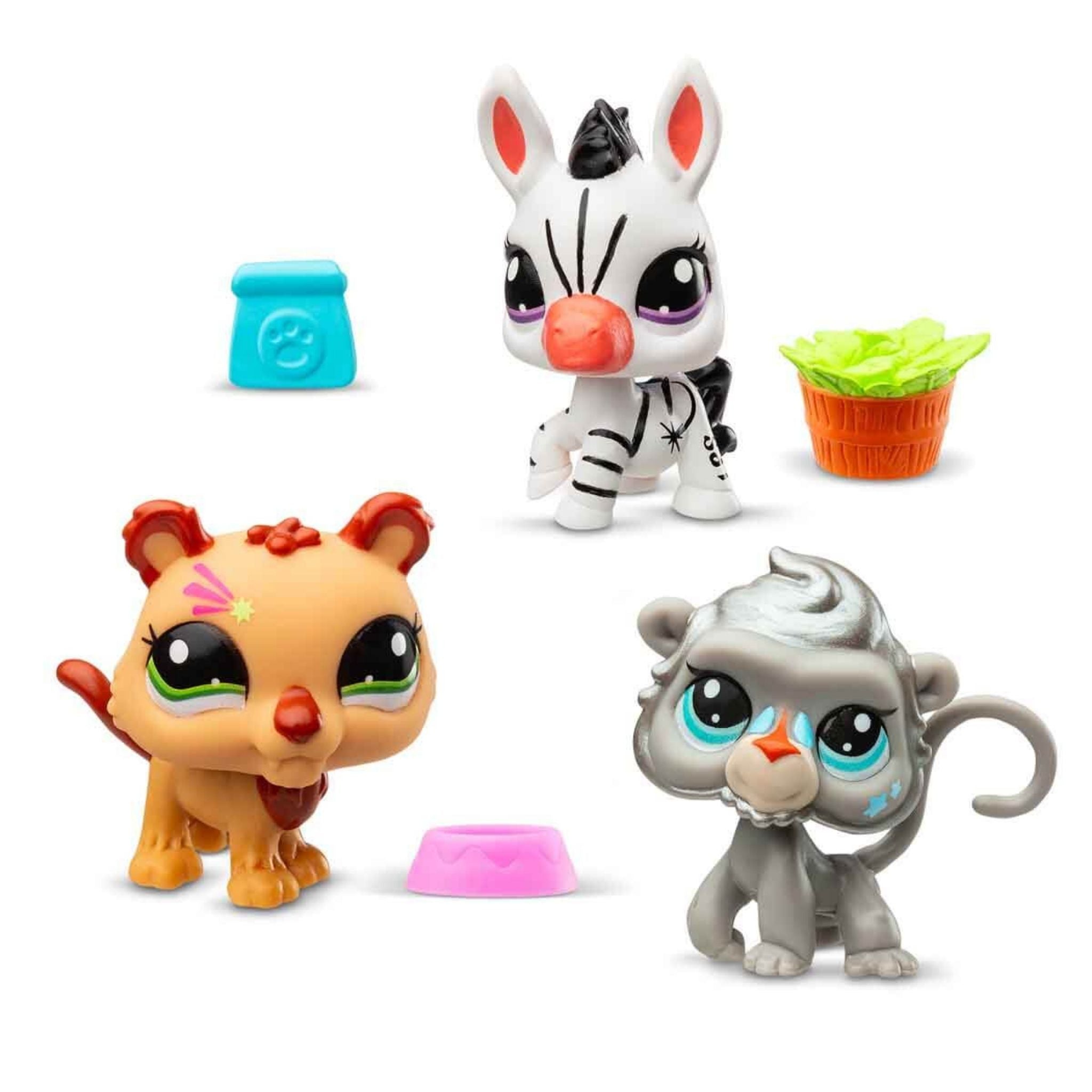 Littlest Pet Shop Minişler 3'lü Figür Seti - Zebra - Aslan - Maymun