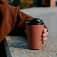 Made by Fressko İçi Seramik Çelik Termos Mug 340ml Camino Tuscan (Toprak Rengi)