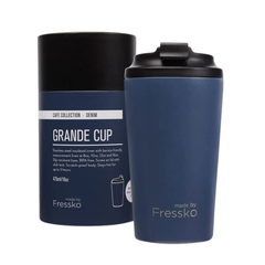 Made by Fressko Paslanmaz Çelik Çift Duvarlı Termos Mug 475ml Grande Denim (Kot Mavisi)
