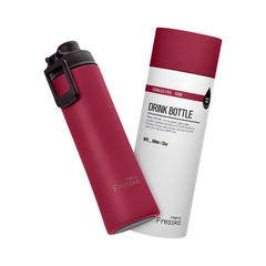 Made by Fressko Sızdırmaz Yudum Kapaklı Çelik Termos Matara 660ml Move Rouge (Canlı Kırmızı)