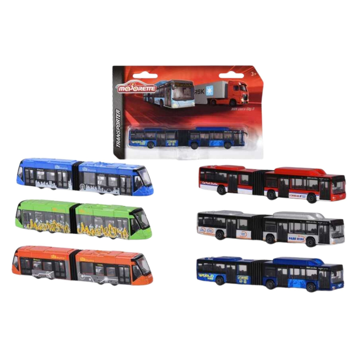 Majorette Man City Bus Siemens Avenio Tram