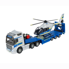 Majorette Volvo FH-16 Polis Taşıyıcı Kamyon ve Airbus Helikopter Metal Araç Seti