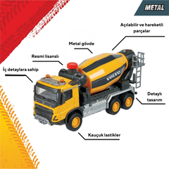 Majorette Volvo FMX Kamyonlu Çimento Mikseri Metal Araç 19cm