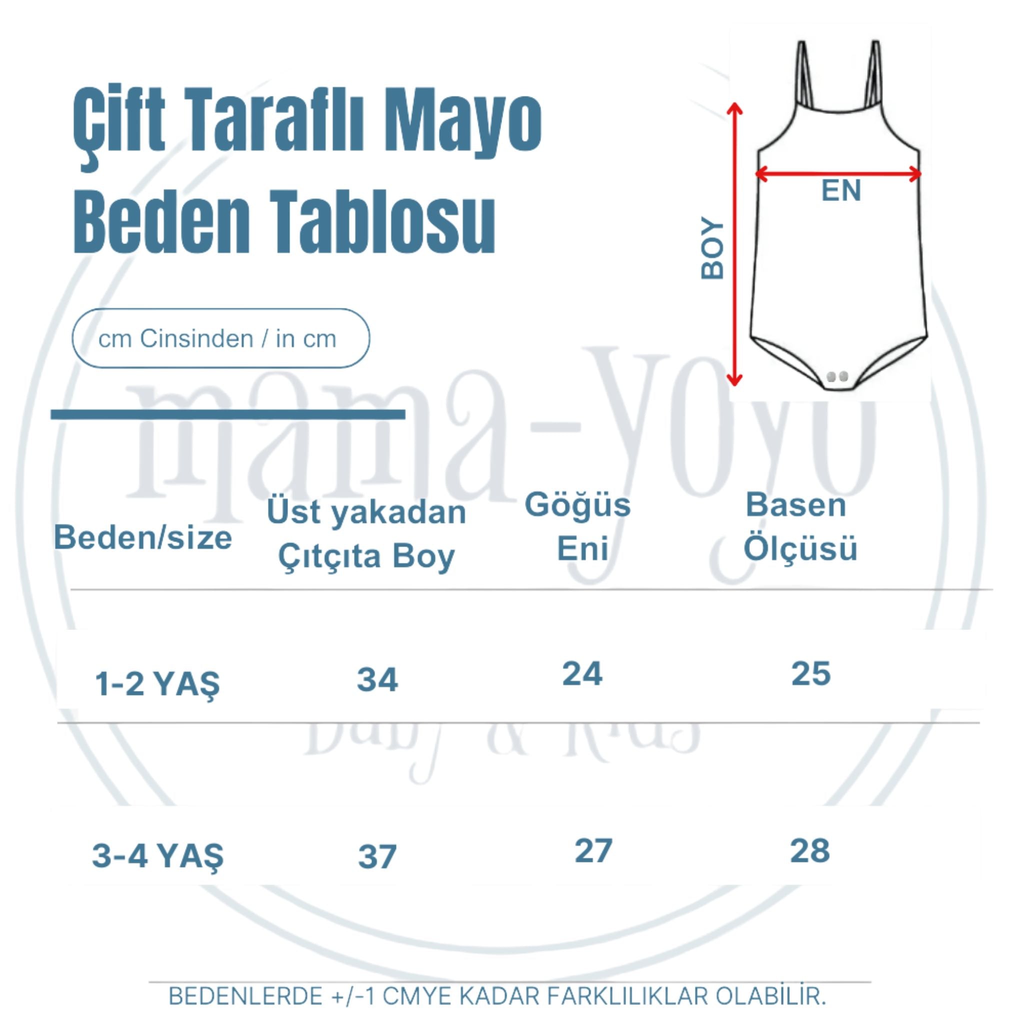 Mama Yoyo Çift Taraflı Alttan Çıtçıtlı Mayo Gökkuşağı Greyfurt