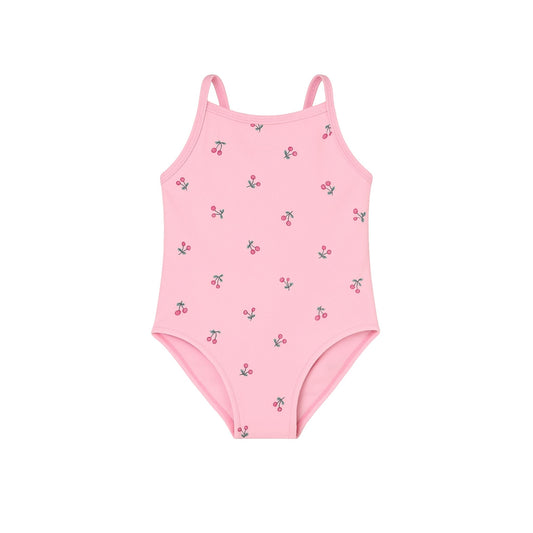 Mama Yoyo Çift Taraflı Kiraz Puantiye Desenli Alttan Çıtçıtlı Mayo