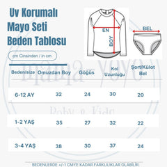 Mama Yoyo Uv Korumalı Octo Love Desenli Uzun Kollu Mayo Seti